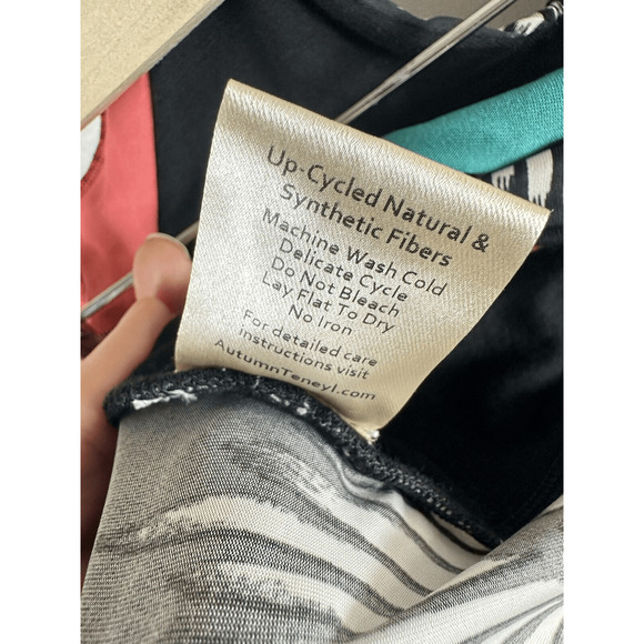 Autumn Teneyl Halter Dress Black and White Geometric Sz M - Picture 10 of 14